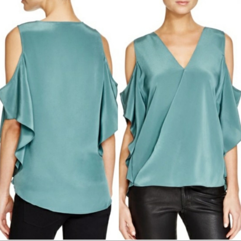 Bailey 44 Azalea Silk Blouse Crossover SzM